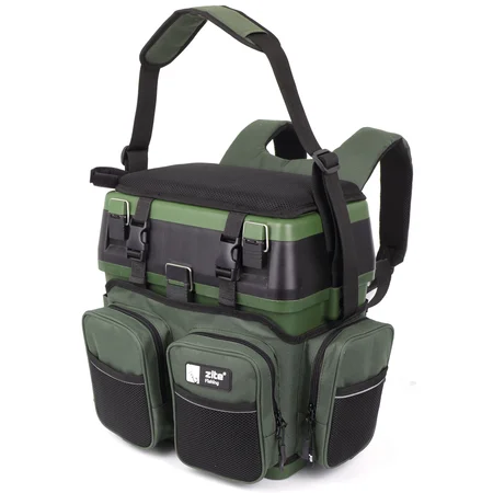 Multi Angel-Koffer-Rucksack & Sitz-Kiepe 3-in-1 – Angelrucksack Sitzkiepe Angelkoffer Zite Fishing